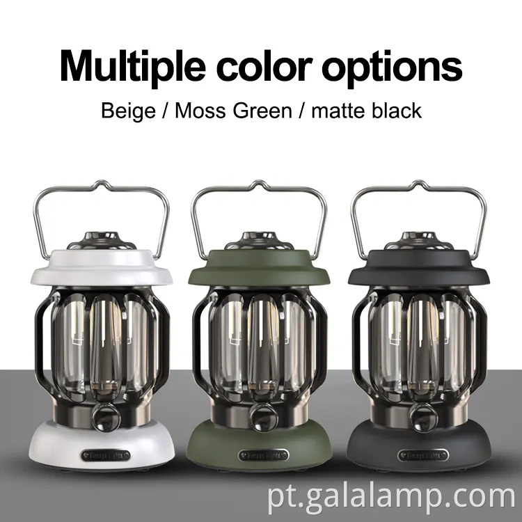 Lanterna LED de inspiração vintage para camping e segurança ao ar livre